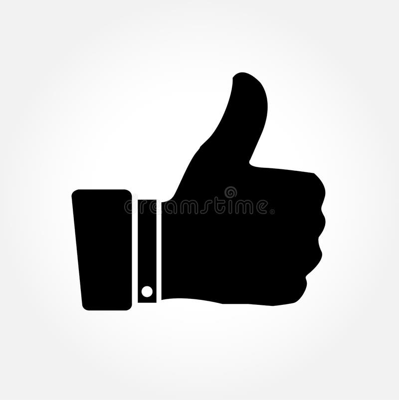 Thumbs up icon on white background. Thumbs up icon on white background