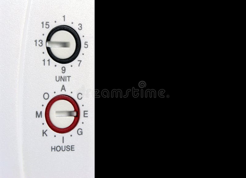 Dials on an addressable lamp module from a home automation system. Dials on an addressable lamp module from a home automation system.