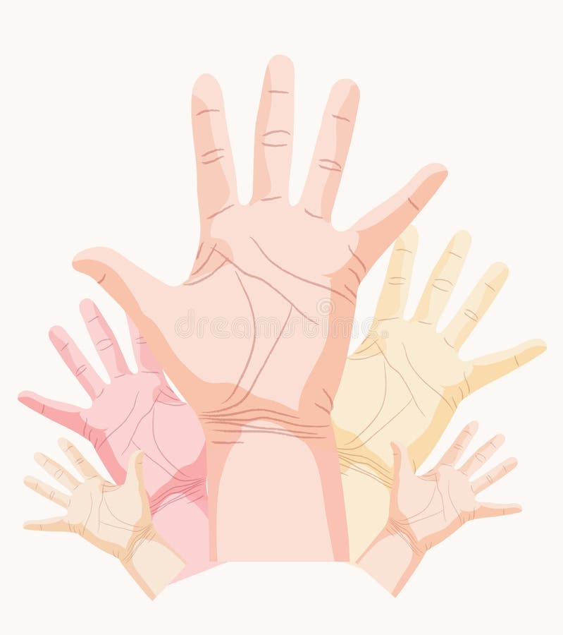 Hand, palm vector illustration open-palm. Hand, palm vector illustration open-palm