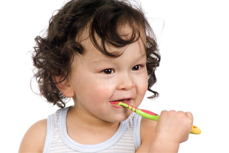 Little cute boy brushes teeth. Little cute boy brushes teeth.