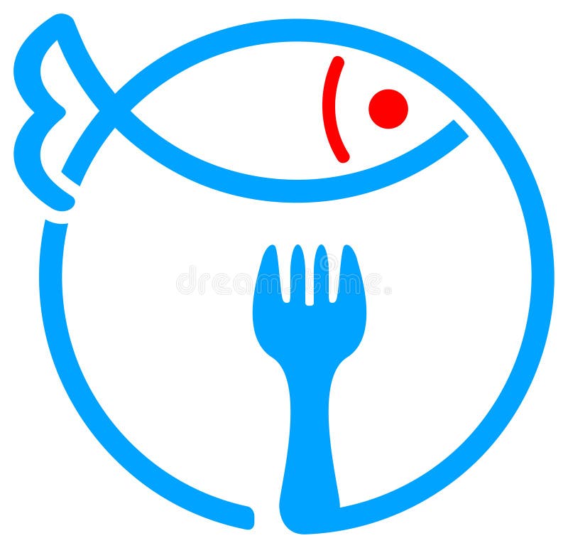 Fish on plate isolated line art work. Fish on plate isolated line art work