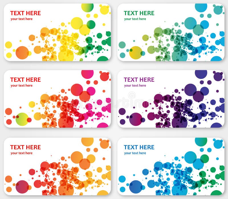 6 abstract spotted labels banners or visit cards layered. An illustration of spotted shapes in different colors with text position suitable for web or print on background. 6 abstract spotted labels banners or visit cards layered. An illustration of spotted shapes in different colors with text position suitable for web or print on background