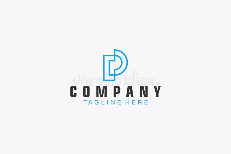 摘要字母p徽标. 可用于商业技术和品牌标志. 平面矢量徽标设计模板元件 皇族释放例证