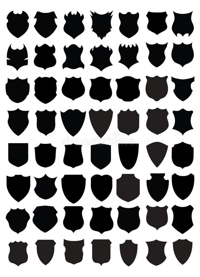 A collection of vector shields. A collection of vector shields