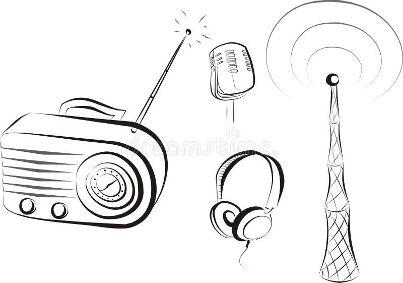Set of radio objects outlines. Set of radio objects outlines
