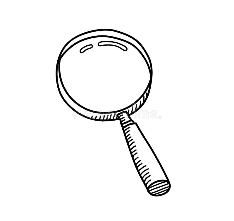 A hand drawn vector doodle illustration of a magnifying glass. A hand drawn vector doodle illustration of a magnifying glass.