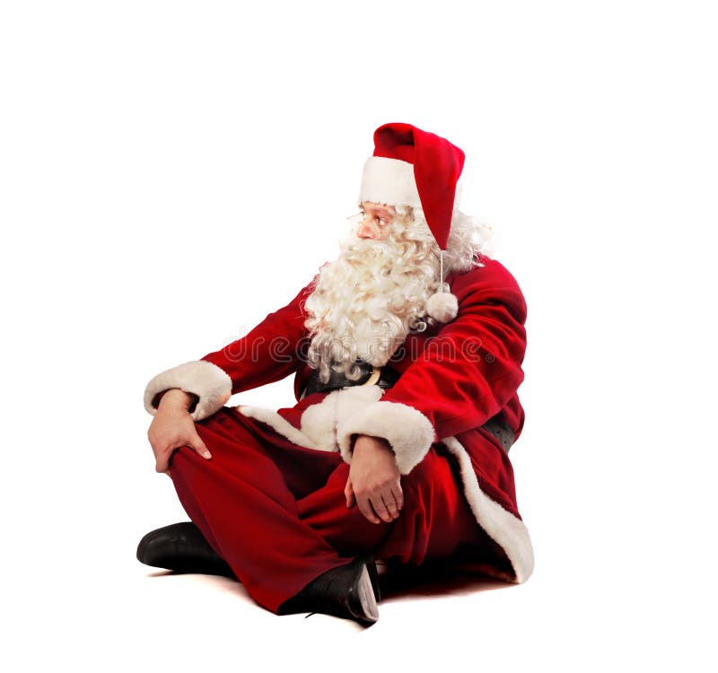 Relaxed Santa Claus is sitting. Relaxed Santa Claus is sitting