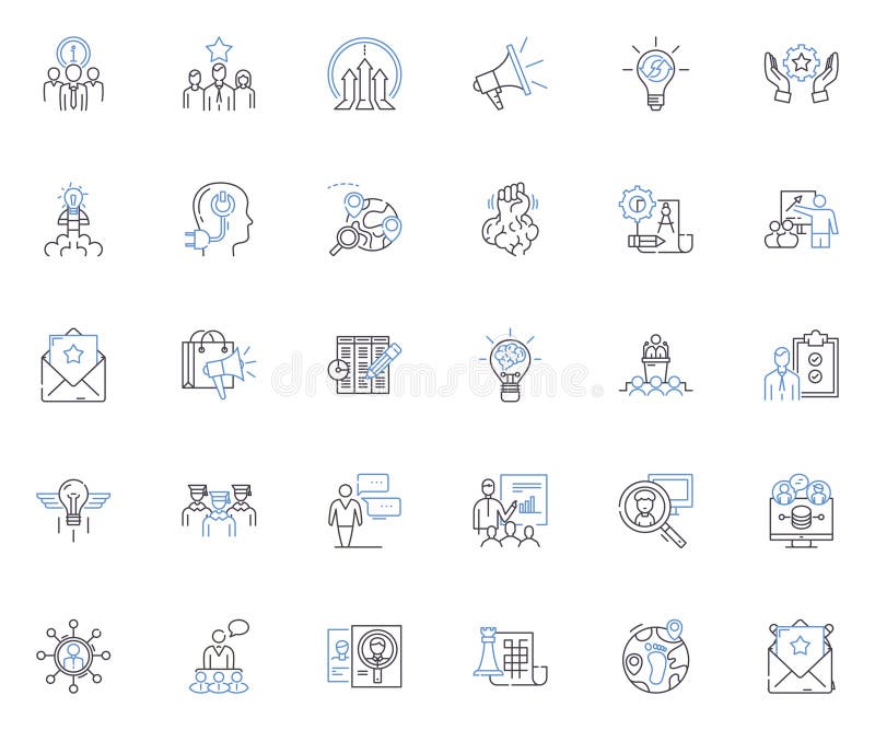 Political agenda outline icons collection. Partisanship, Ideology, Governance, Policy, Strategy, Election, Campaign. Political agenda outline icons collection. Partisanship, Ideology, Governance, Policy, Strategy, Election, Campaign