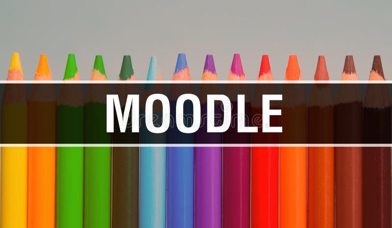 教育与回归学校理念的模式 创意教育素描与多彩背景的Moodle文本 免版税库存照片