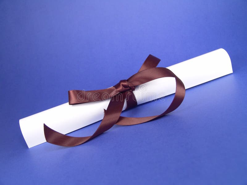 It is a high resolution digital photo of a nicely wrapped certificate for graduation. It is a high resolution digital photo of a nicely wrapped certificate for graduation.