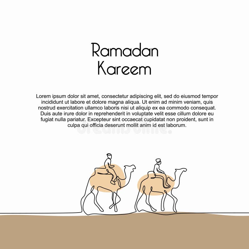 斋月kareem与骆驼的横幅模板在点心实线图画最低纲领派设计 向量例证 斋月kareem与骆驼的横幅模板在点心实线图画最低纲领派设计 向量例证
