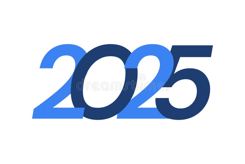 2025 Happy New Year Golden Loading Progress Bar Isolated on Blue