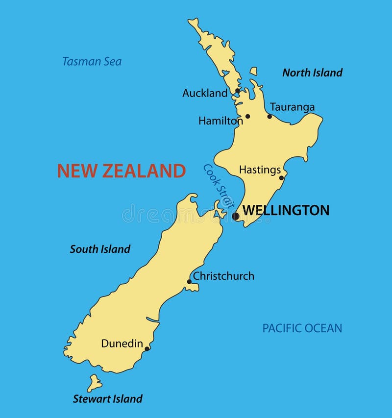 New Zealand - vector map of country. New Zealand - vector map of country