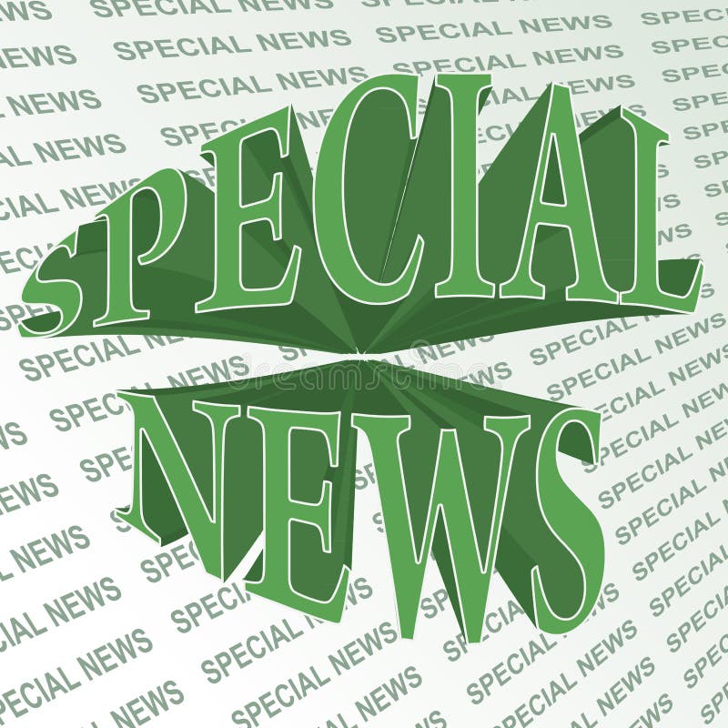 Special news 3d text on a printed background. Special news 3d text on a printed background