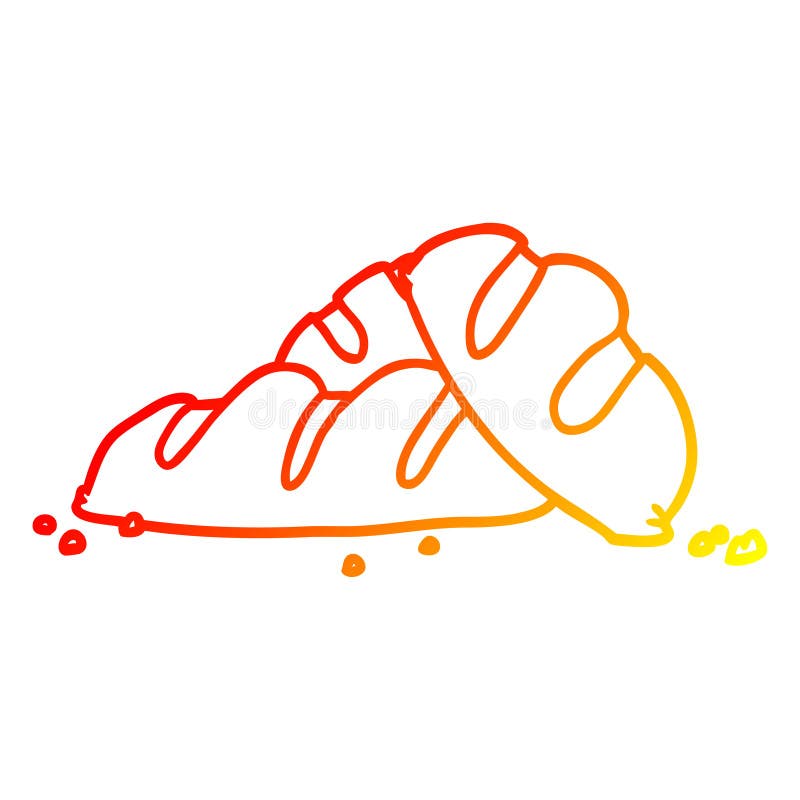 新鲜出炉的面包的创意温暖渐变线条画 库存例证