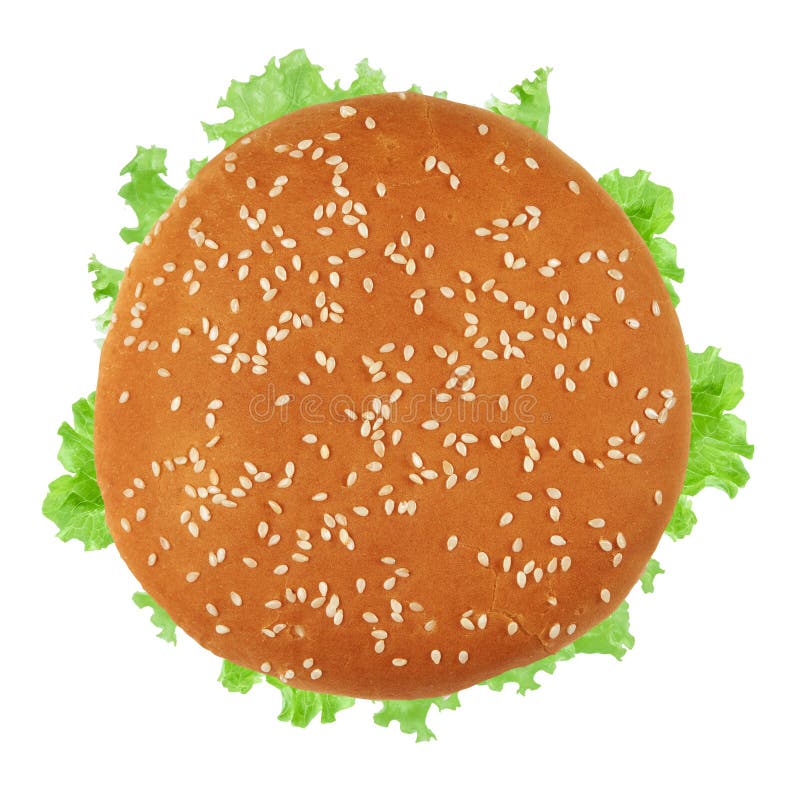 Fresh vegan burger top view. Isolated on white background. Fresh vegan burger top view. Isolated on white background