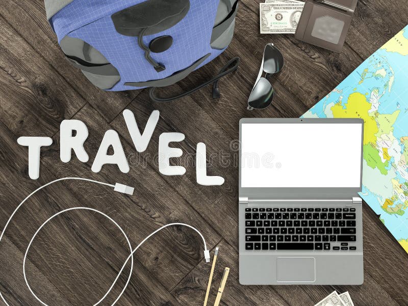 Travelling mockup business template. High resolution 3d render. Travelling mockup business template. High resolution 3d render