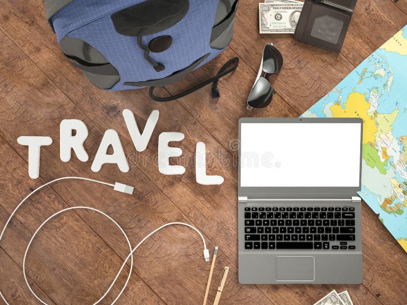 Travelling mockup business template. High resolution 3d render. Travelling mockup business template. High resolution 3d render