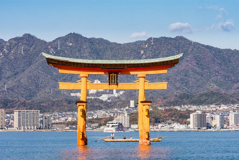 Itsukushima Shinto Shrine in Miyajima island in Hiroshima, Japan, UNESCO World Heritage Site, known for its floating torii gate. Itsukushima Shinto Shrine in Miyajima island in Hiroshima, Japan, UNESCO World Heritage Site, known for its floating torii gate