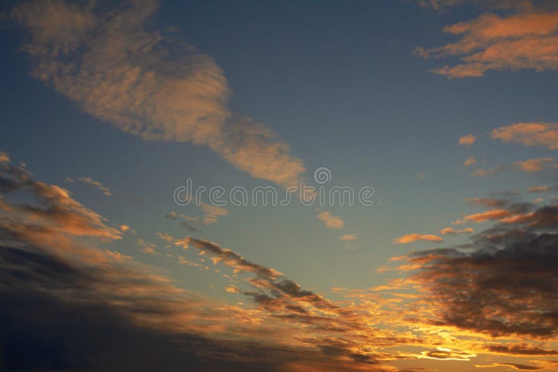 日落天空，晚上 免版税库存图片