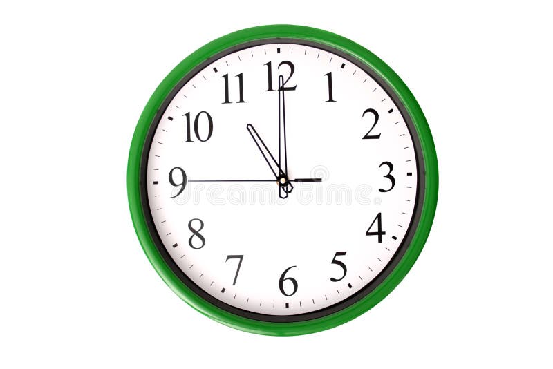 A clock of a serie showing 11 o'clock. Isolated on a white background. A clock of a serie showing 11 o'clock. Isolated on a white background.