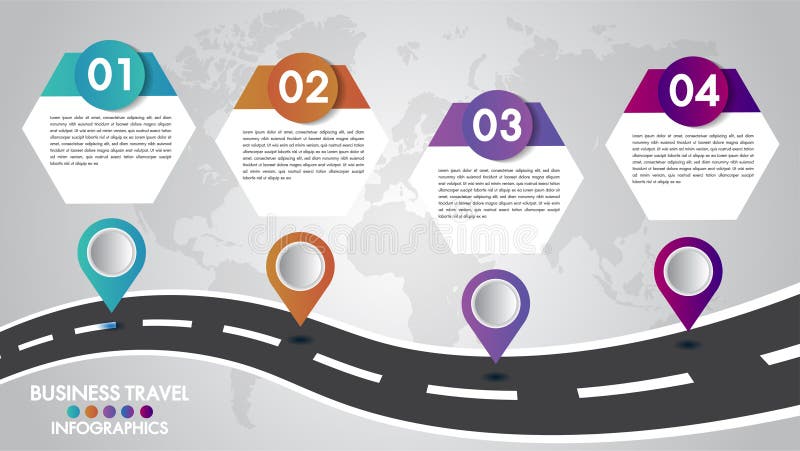 时间安排Infographics模板4选择设计与一个路线和航行尖地方您的数据的 也corel凹道例证向量 皇族释放例证 时间安排Infographics模板4选择设计与一个路线和航行尖地方您的数据的 也corel凹道例证向量 皇族释放例证