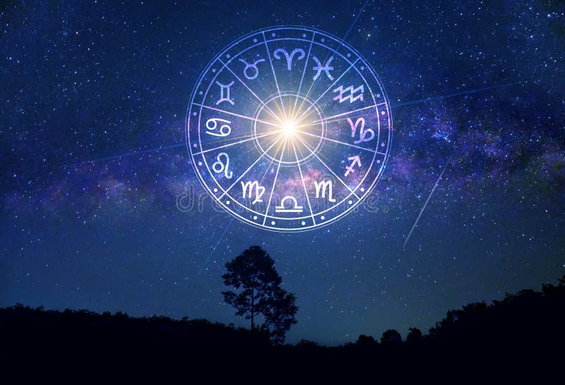 星座圈内生肖标志. 天上占星术，星星和星象学和占星术概念
