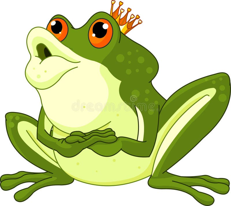 Clip Art of a Frog Prince waiting to be kissed. Clip Art of a Frog Prince waiting to be kissed