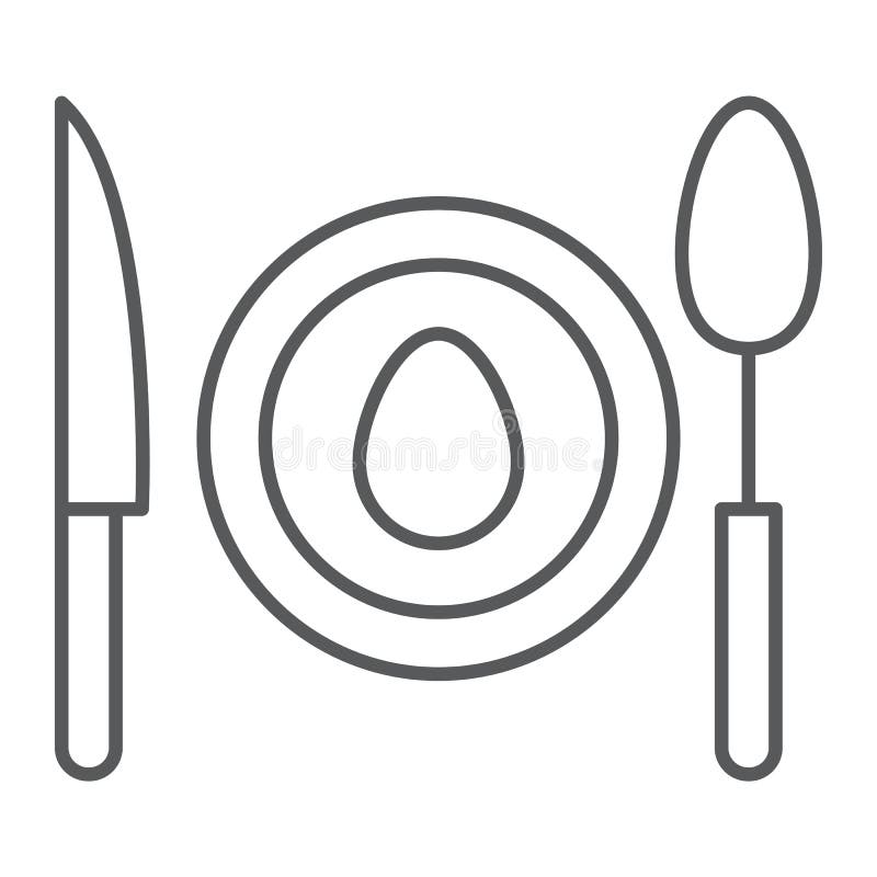 Dinner thin line icon, food and dishware, plate sign, vector graphics, a linear pattern on a white background, eps 10. Dinner thin line icon, food and dishware, plate sign, vector graphics, a linear pattern on a white background, eps 10.