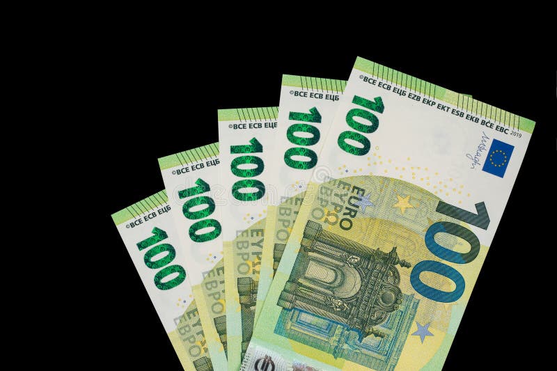 100 euro bills euro banknotes money on dark background. European Union Currency,. 100 euro bills euro banknotes money on dark background. European Union Currency,