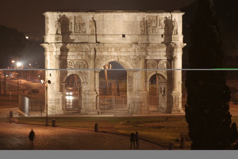 曲拱康斯坦丁晚上(罗马-意大利-欧洲)