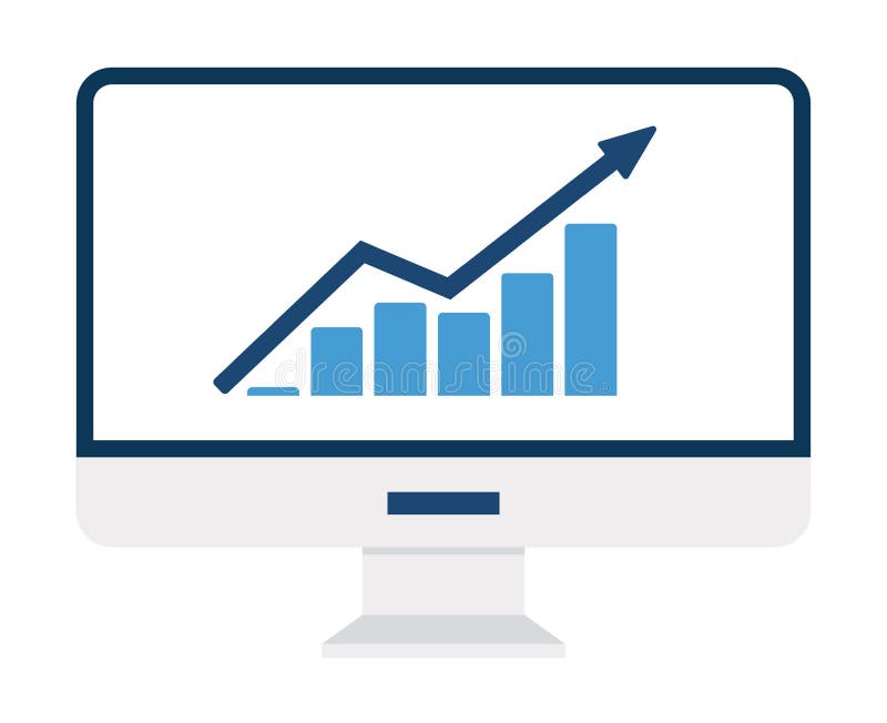 最小的平的样式显示器 向量例证
