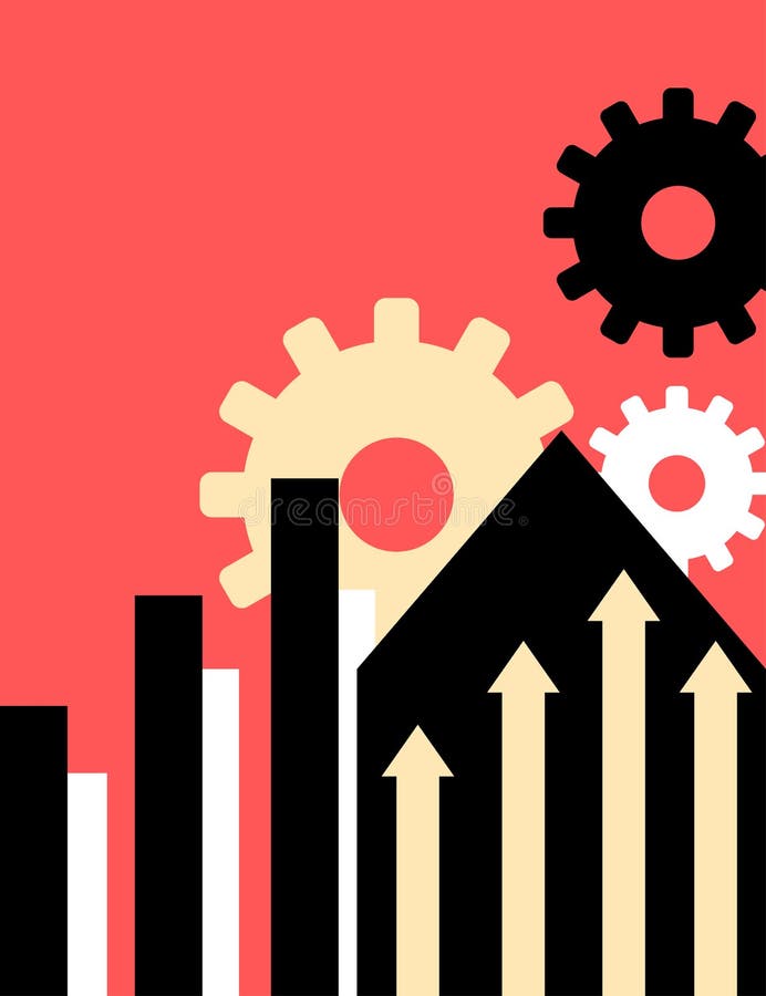 最小的抽象工业进展概念海报 向量例证