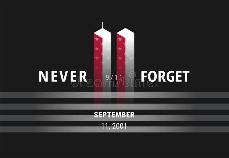 9月11日从未忘记美国9/11 -美国的概念性图象关于