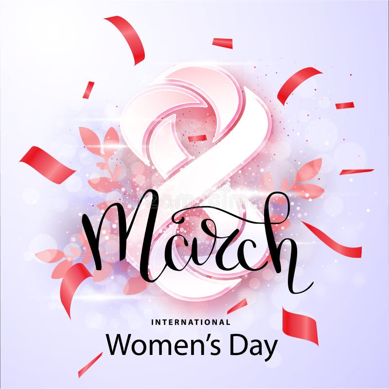 3月8日妇女节贺卡模板 快乐的女性日背景 弹簧设计