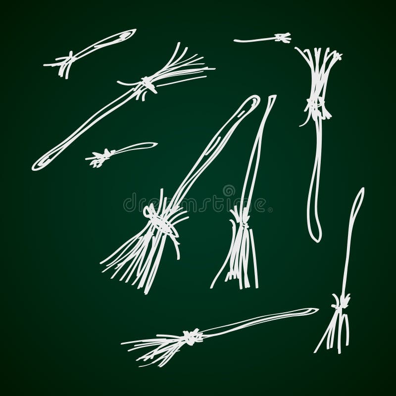 Simple hand drawn doodle of some broomsticks. Simple hand drawn doodle of some broomsticks