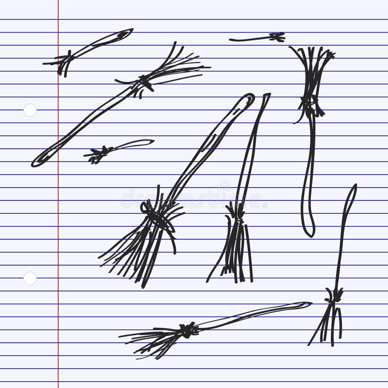 Simple hand drawn doodle of some broomsticks. Simple hand drawn doodle of some broomsticks