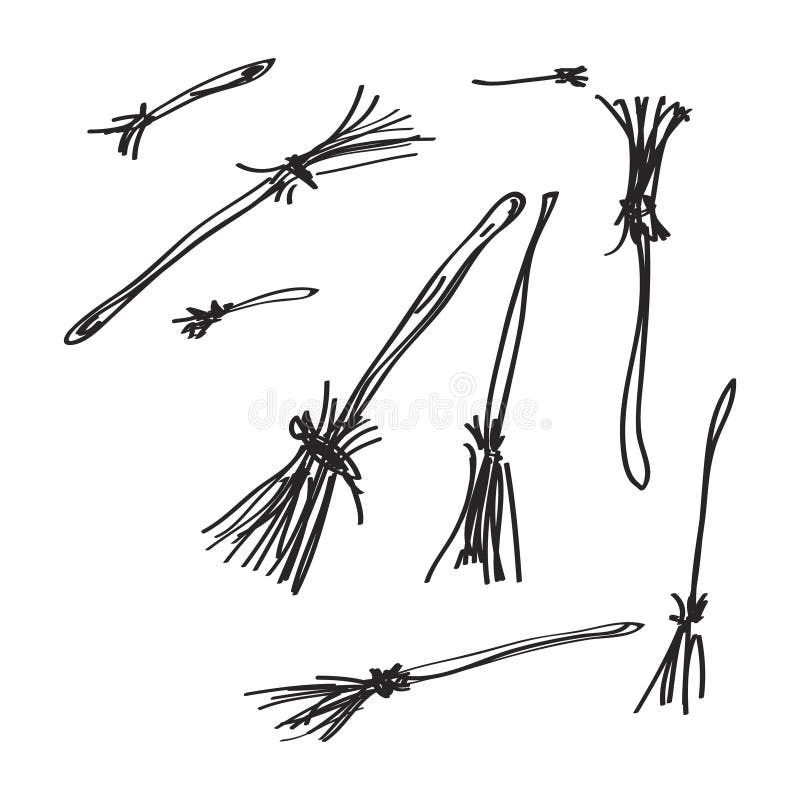 Simple hand drawn doodle of some broomsticks. Simple hand drawn doodle of some broomsticks