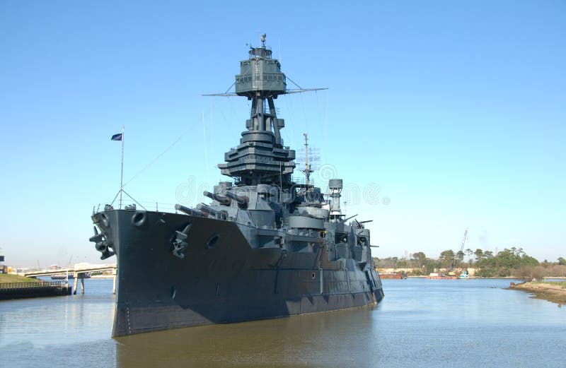 Historic Battleship Texas in Buffaloe Bayou, Houston, Texas. Historic Battleship Texas in Buffaloe Bayou, Houston, Texas