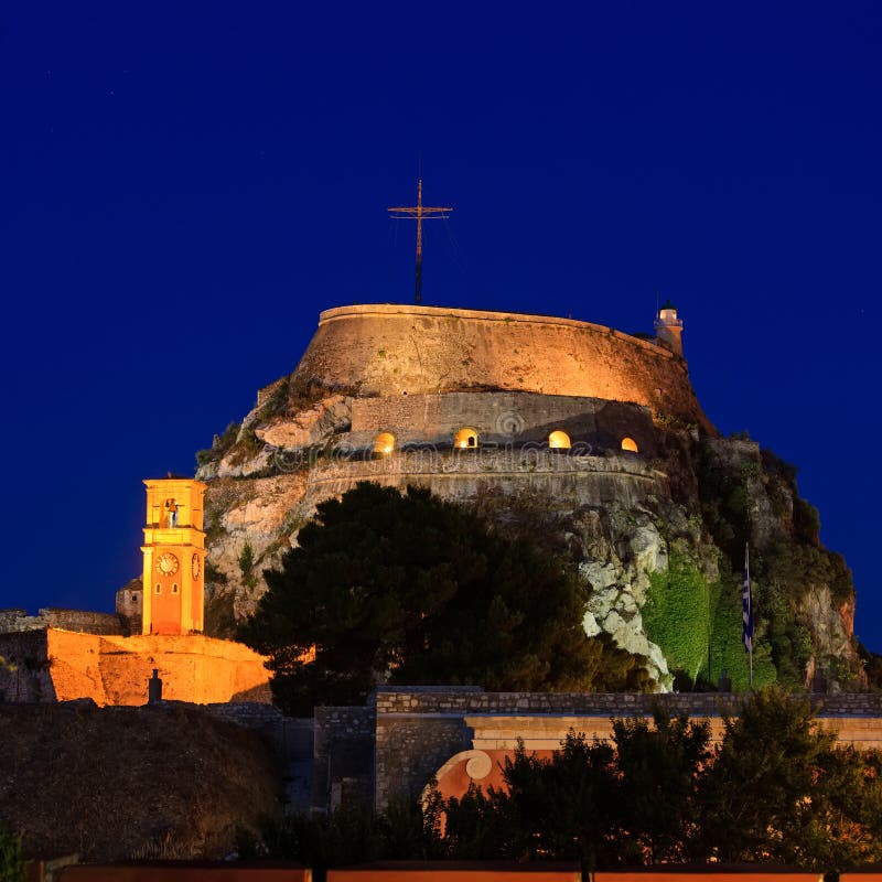 有启发性老堡垒, Corfu 库存图片