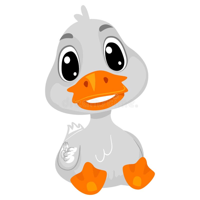 Vector Illustration of a Cartoon Happy Goose in sitting position. Vector Illustration of a Cartoon Happy Goose in sitting position