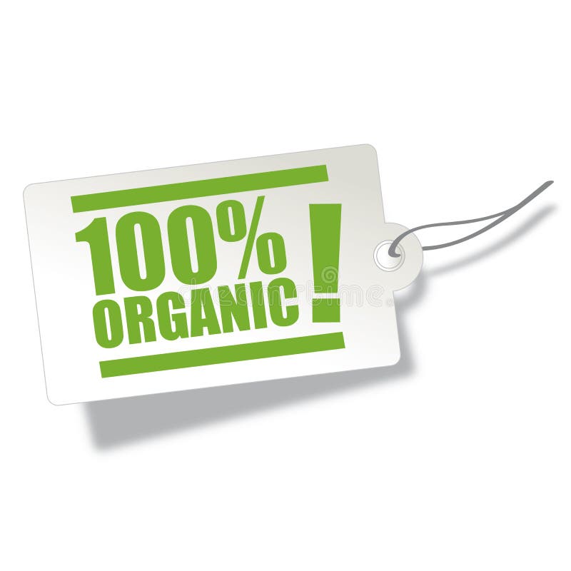 100 Percent organic label illustration. 100 Percent organic label illustration