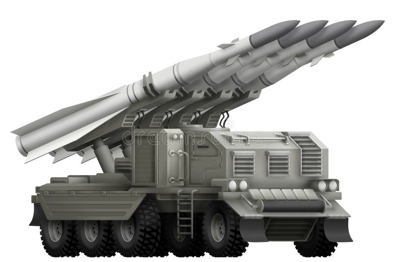 有虚构的设计的-在白色背景的被隔绝的对象作战短程弹道导弹 3d例证