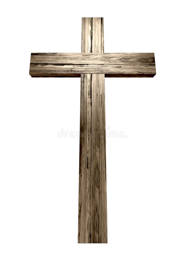 A wooden cross on an isolated background. A wooden cross on an isolated background