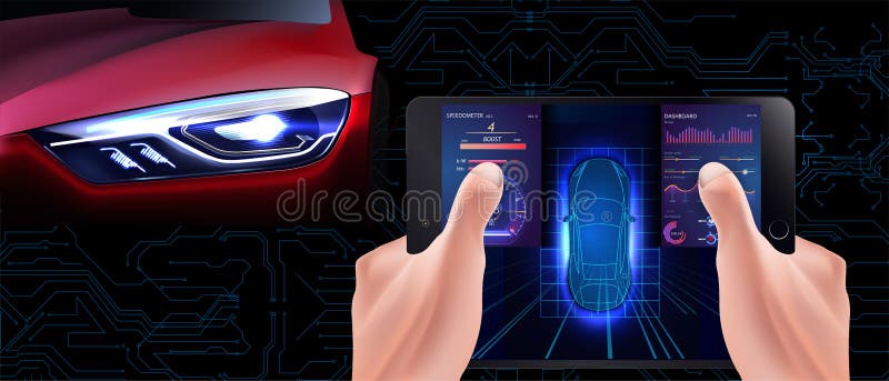 未来派汽车驾驶舱 自治汽车 无人驾驶的车 HUDHead显示 GUIGraphical用户界面 IOT 库存例证 未来派汽车驾驶舱 自治汽车 无人驾驶的车 HUDHead显示 GUIGraphical用户界面 IOT 库存例证
