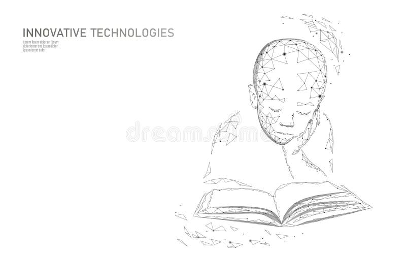 机器学习3D低多技术企业概念 神经网络人工智能靠机械装置维持生命的人儿童男孩形状 库存例证 机器学习3D低多技术企业概念 神经网络人工智能靠机械装置维持生命的人儿童男孩形状 库存例证