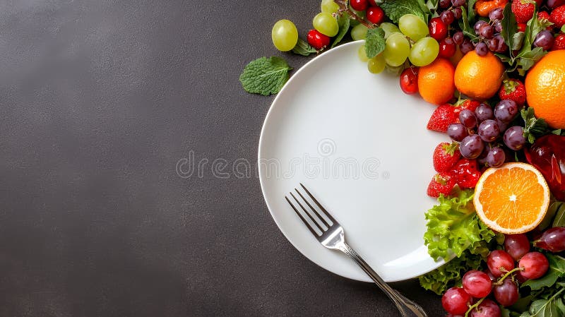 盘中的新鲜水果拼盘 向量例证