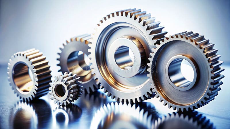 极简齿轮机械元的时尚工业抽象背景是现代设计网站的理想之选 向量例证