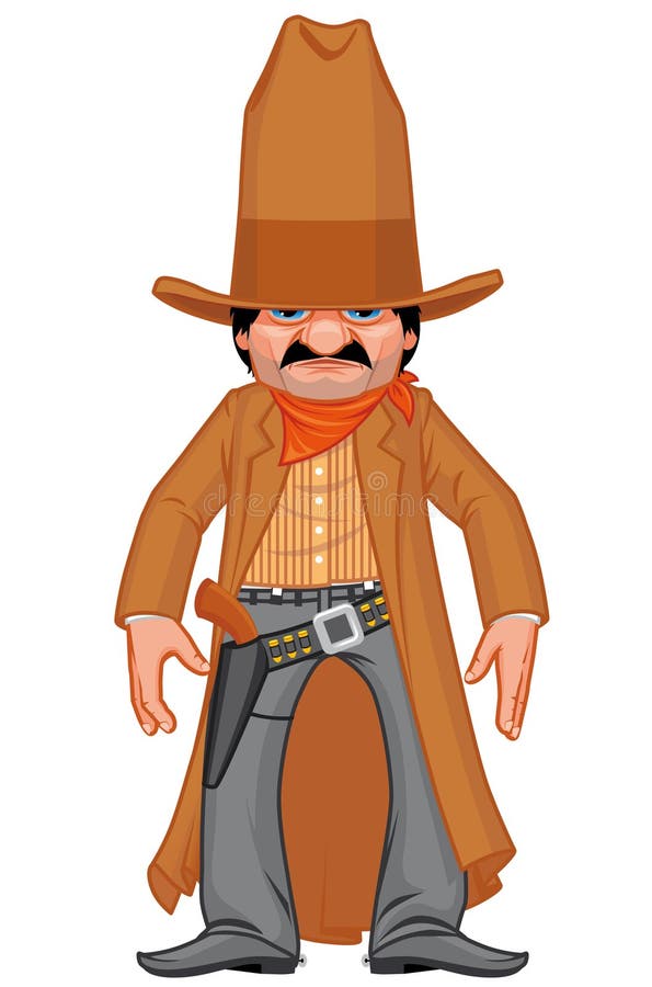 Isolated illustration of little western gunman. Isolated illustration of little western gunman