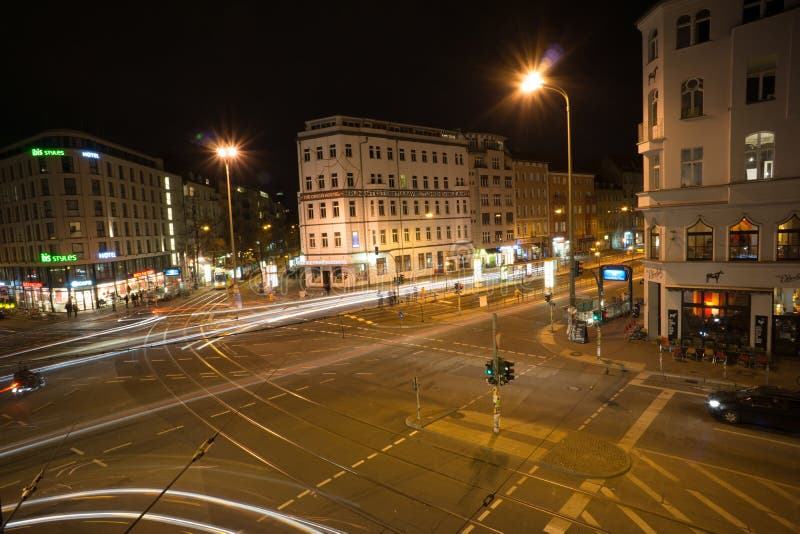  柏林晚上 免版税库存照片